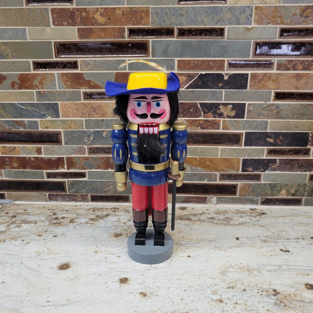 Vintage Wooden Nutcracker Soldier Musketeer Toy Christmas Decor Made in Taiwan